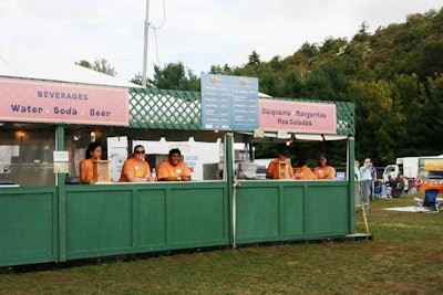 Vendors slung soft drinks, snacks, and cocktails such as daiquaris and margaritas.