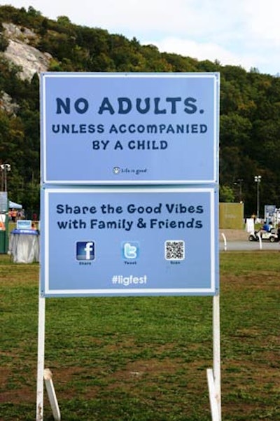 Signage encouraged guests to share details from the event on social media sites.