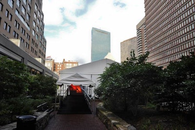 Peterson Party Center built out the 3,000-square-foot tent, which was adjacent to the Mandarin Oriental Hotel.