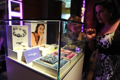 At the opening-night party, sponsors had display areas filled with product samples.