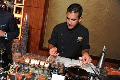 The hotel's pastry chefs prepared chocolate desserts.