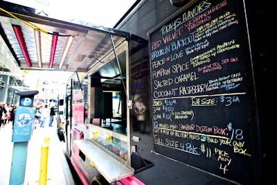 Trucks, including the falafel and smoothie Taim Mobile and the Cupcake Crew, were parked outside the TimesCenter.