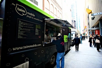 AOL's sponsor integration also included a couple of street activations. Throughout the week, food trucks branded with the media company's logo provided free and discounted fare.