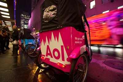 AOL's planning crew also wrapped several pedicabs for Advertising Week, offering free rides for attendees traveling between panels and events.