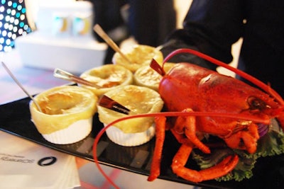 Servers passed mini Nova Scotia lobster pot pies.