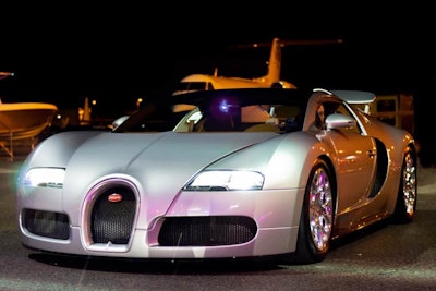 Some of the vehicles were parked inside the hangar while others were on the runway.