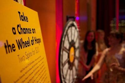 For a $20 donation, guests could spin the Wheel of Hope for a chance to win prizes that included restaurant gift cards.