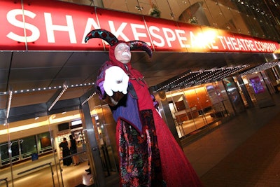 Costumed entertainers greeted guests as they arrived at Sidney Harman Hall for the performance.