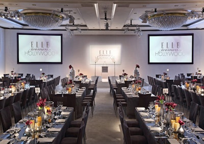 Elle's Women in Hollywood awards gave the Four Seasons's ballroom a clean look inspired by its sponsors.