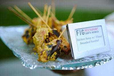Fig's dishes include chicken satay and other items using seasonal, locally sourced ingredients.