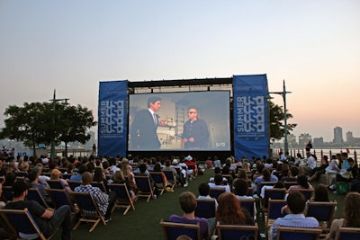 XA, the Experiential Agency set up a series of public outdoor screenings of new USA network shows at Hudson River Park's Pier 46.