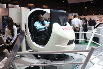 Toyota invited attendees to try its Star Safety System simulator.