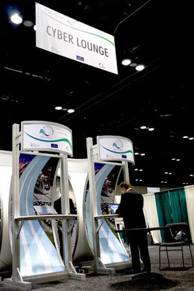 Organizers created two 'Cyber Lounges' in the exhibit hall, each equipped with four laptops for attendees to check email or access the Internet.
