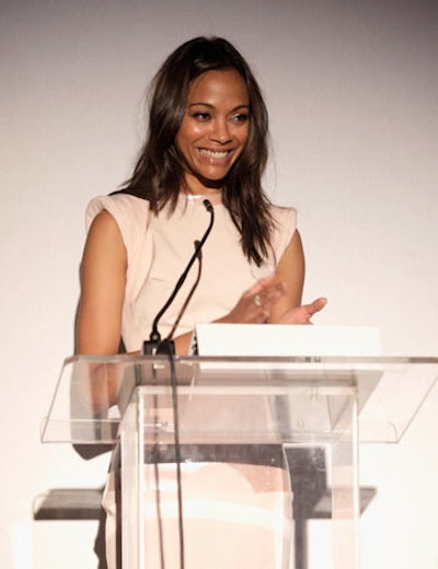 Zoe Saldana was the evening's host.