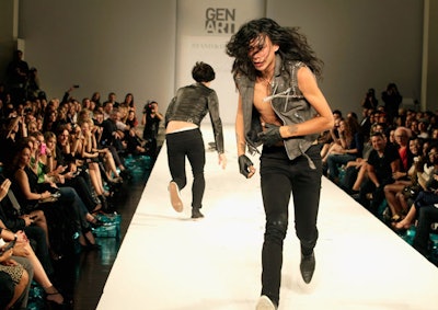 Gen Art brought its Fresh Faces in Fashion show to Vibiana, where Stand & Deliver delivered a theatrical show on the runway amidst leather, skateboards, and chains.