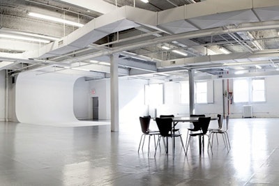 The venue's other studios, such as Stage C (pictured), are designed for film and photo shoots.
