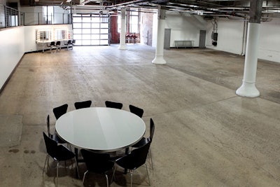 Situated on the ground floor of Highline Stages, the event space known as Stage D is a raw, industrial-looking site with cobblestone flooring, brick walls, and high ceilings.