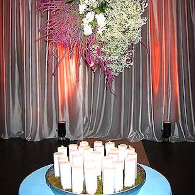 Subdued pastels were used in the cocktail area to convey the event's pink and blue theme.
