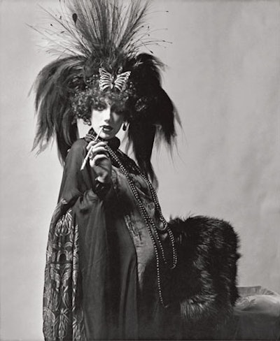 Marisa Berenson, then-fiancée of David de Rothschild, posed in her sumptuous costume, 'a tribute to the unconventional attire of the eccentric Italian heiress Luisa Casati,' for the Rothschilds’s Proust Ball at the Château de Ferrières in 1971.