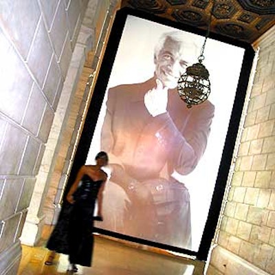 A larger-than-life sized image of designer Ralph Lauren was showcased on one of the venue's walls.