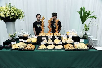 Creative Edge supplied the menu for the event, bringing in an array of cheeses from local farms. The caterer also set up a carving station with locally sourced meat and fish.