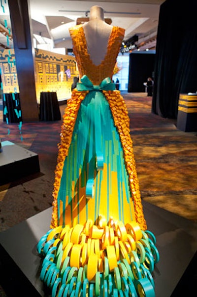 To give attendees inspiration and show how a simple material can be used to create something eye-catching, Stark's team crafted a dress made entirely from tape. Museum associate director Caroline Baumann said the museum has already received a request to purchase the piece.
