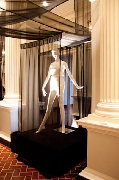 In a nod to the evening's honoree, designer Ralph Rucci spotlit mannequins wearing his designs.