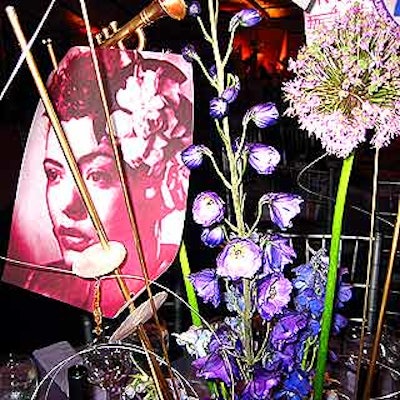 Fiori incorporated sheet music and photos of musical legends among the centerpieces to play up the event's 'Sound of Scent' theme.