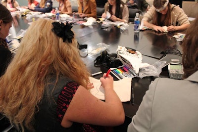 The marketing team looked for ways to integrate advertisers into the events. At a D.I.Y. workshop, attendees could decorate a small purse using Sharpie's new fabric markers.