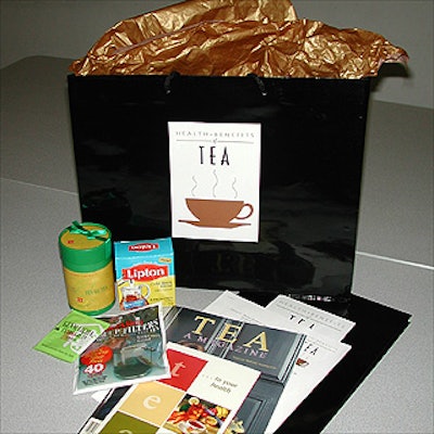 The gift bag for the Tea Council of the USA’s press event included—big surprise—lots of tea.