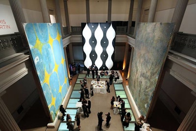 Guests mingled in the atrium next to featured NOW artist Chris Martin’s “Painting Big” exhibition.