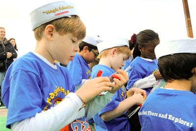Scholastic provided T-shirts and sailor hats to wear at the the event; the items were emblazoned with one of the slogans from the series. The students also received booklets for taking notes.