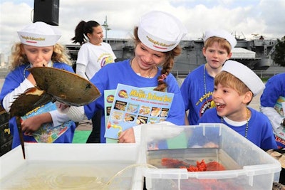 Hands-on activities included touching a live horseshoe crab.