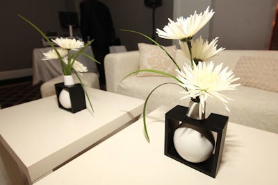 The decor from Meetinghouse Companies Inc. followed a black-and-white color scheme.