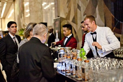 Bartenders and servers wore blazers and bow ties to match the Mad Men theme.