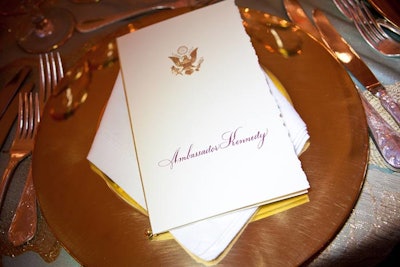 Each guest received a personalized program and menu.