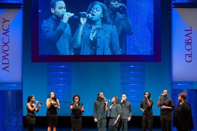 Howard University's jazz ensemble Afro Blue performed 'Dancing in the Streets' as the program's finale.