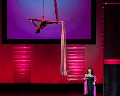 Opera singer Denyce Graves opened the program singing 'Habanera' accompanied by a silk aerialist.