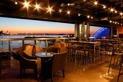 Legal Harborside has a heated, glass-enclosed rooftop space that can host private events for 125.