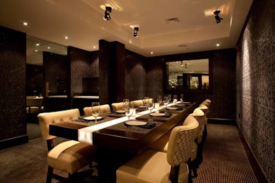 Noche's private dining room can seat 12 for dinner.