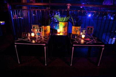 In the upstairs V.I.P. area, cans covered with radiation-warning symbols served as ice buckets for bottle service and vases for leafy foliage.