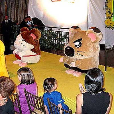After the sales presentation, four giant robot Hamtaro characters emerged onstage.