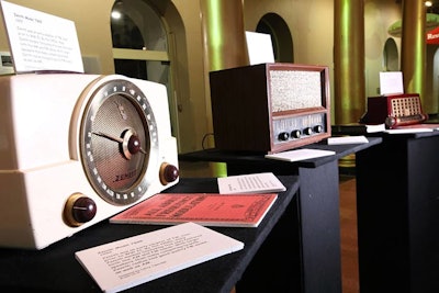 Decor in the reception area included displays of radios from the era when WAMU 88.5 was founded.