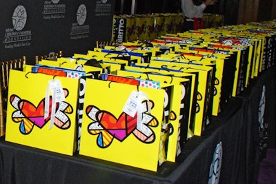Gift bags featured work from pop artist Romero Britto.