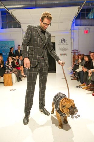 Richard Lambert, owner of Parts and Labour and the Hoxton, opened the show with Bacon the bulldog.