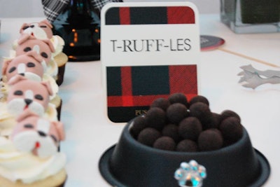 Truffles were served in dog bowls on the desserts table.