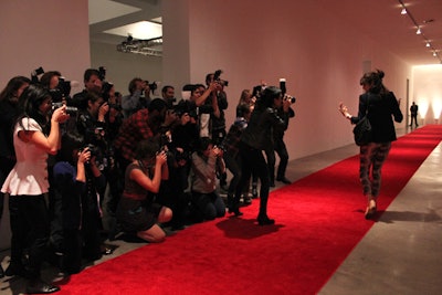 Dubbed 'Paparazzi,' the installation at the entrance of Performa's opening-night benefit put a swarm of 45 fake photographers on a red carpet.