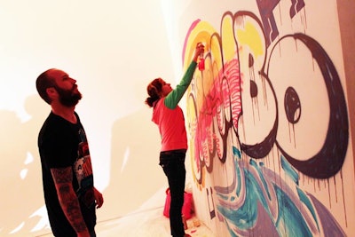 In another nod to skater culture, as well as Mambo's strong ties to artists, the organizers paired local artist Andrea von Bujdoss (also known as Queen Andrea) with Australia's Brent Smith, for a live graffiti art battle.