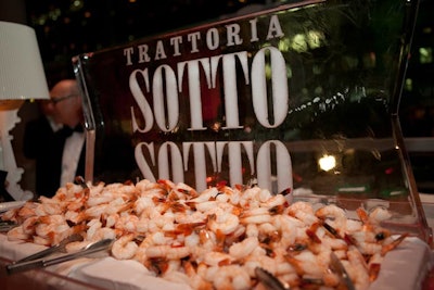 Trattoria Sotto Sotto served cocktail shrimp on ice during the reception.