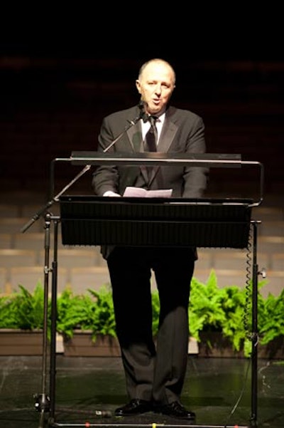 Tony Gagliano, co-chair of the Venetian Ball, gave a speech before the performance.